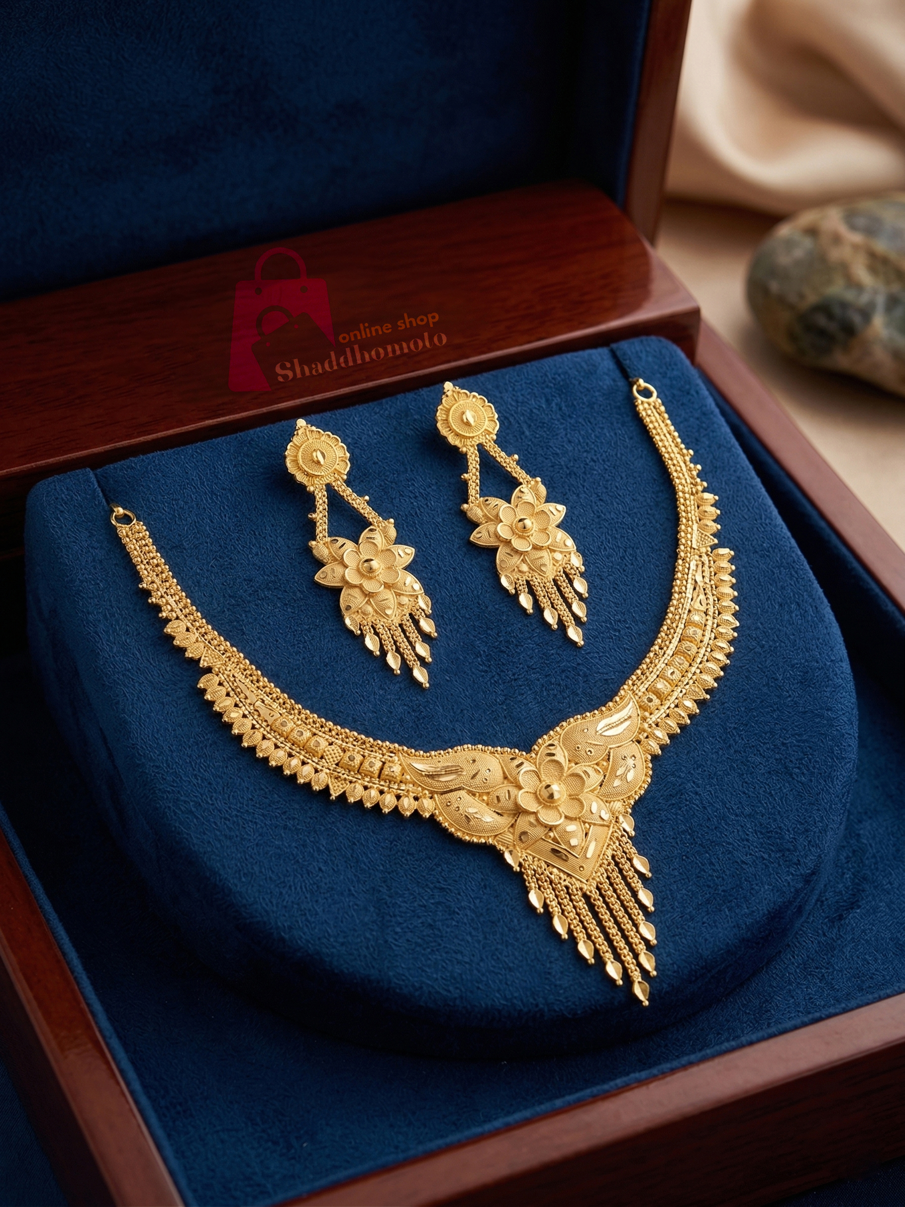 Dubai gold design necklace 003